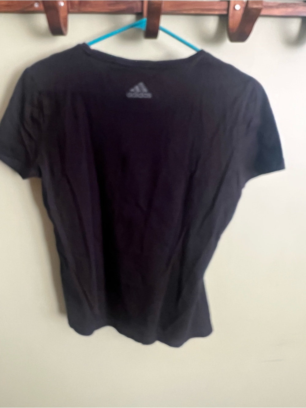 adidas Black Tee with Silver-Outlined Logo - Picture 4 of 9